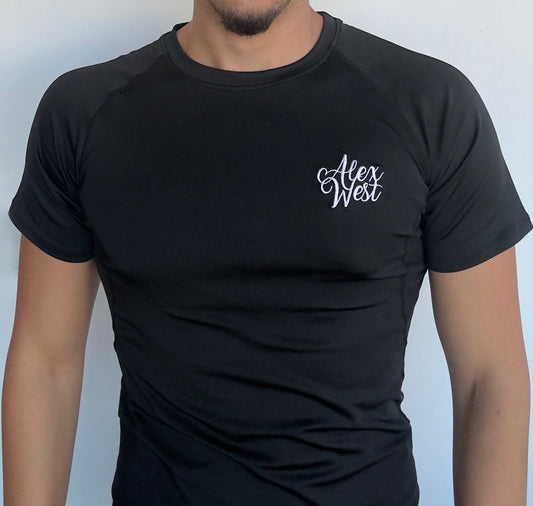 Alex West Muscle Short Sleeve T-Shirt in Tight Fit - Black