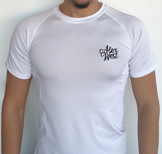 Alex West Muscle Short Sleeve T-Shirt in Tight Fit - White